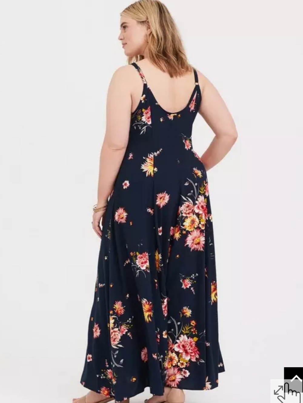 Torrid Trapeze Tank Maxi Dress Blue Floral Plus Size 4X - Picture 7 of 14